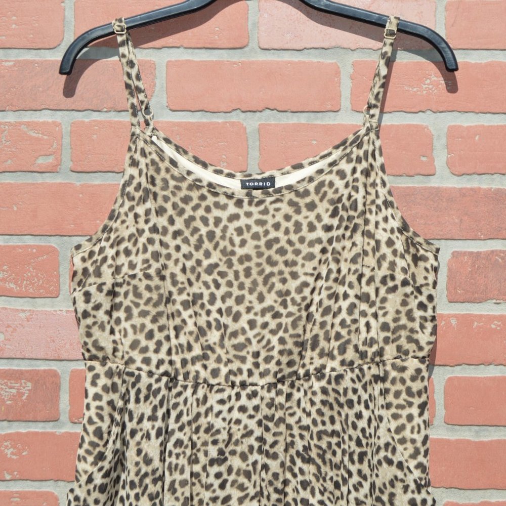 Torrid Leopard Print Chiffon Midi Dress Size 0 - Picture 5 of 8